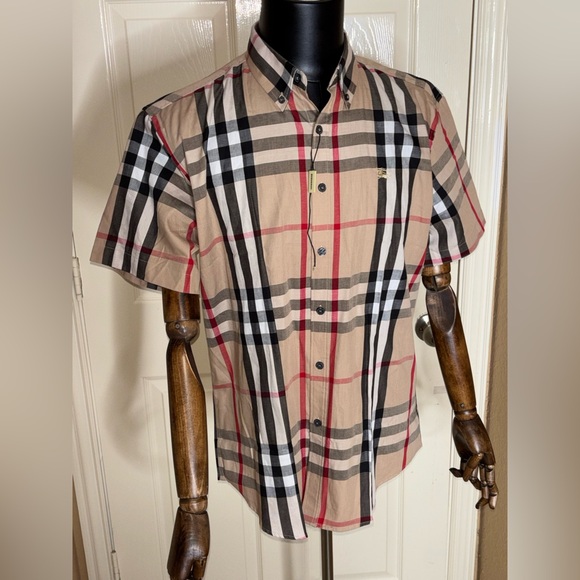 Burberry Other - New Burberry Checked Shirt Men Beige XXL